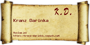 Kranz Darinka névjegykártya